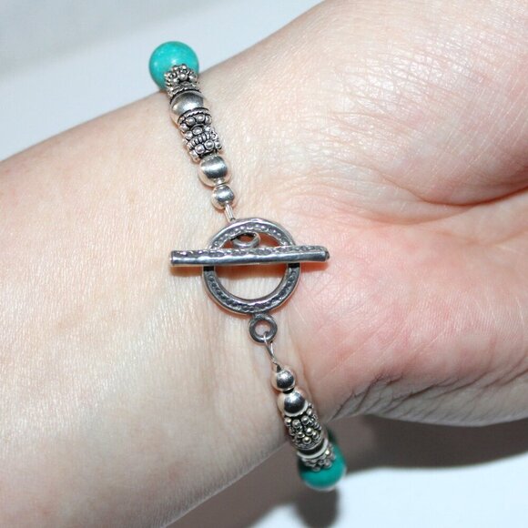 Sterling Silver Handmade Beaded Bracelet - Picture 6 of 6